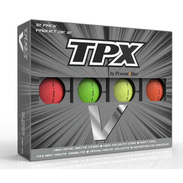 PowerBilt TPX V Matta golfpallo-värimix (12kpl)